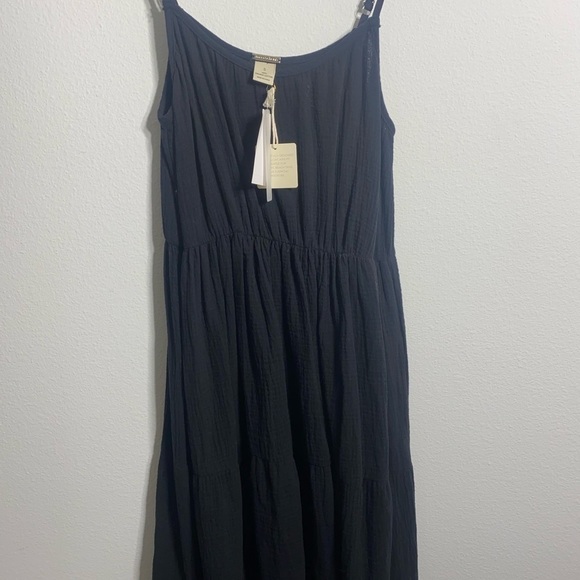 Magaschoni Black Cotton Gauze Midi Dress NWT size small - Picture 5 of 9